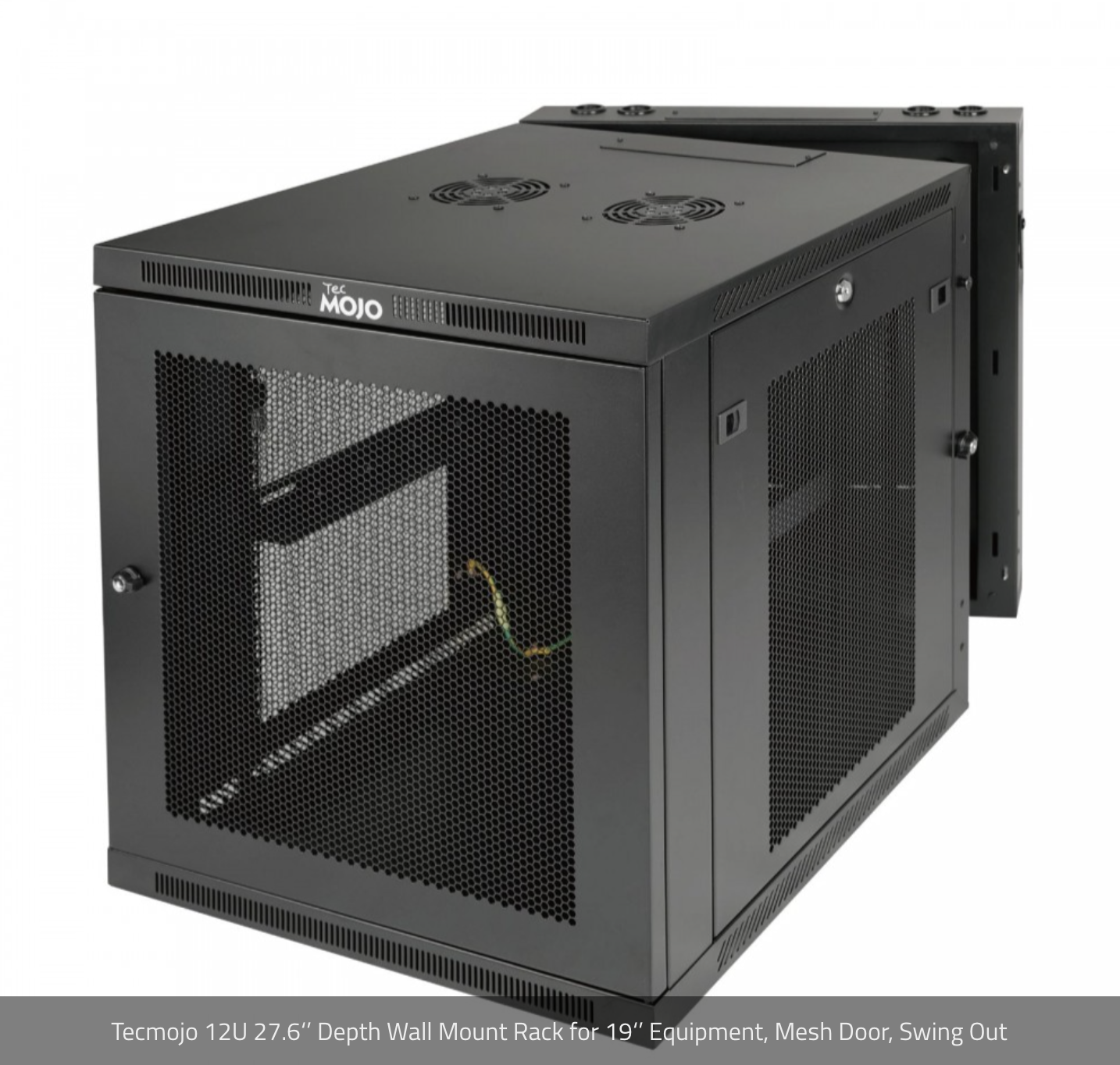 Tecmojo 12U 27.6‘’ Depth Wall Mount Rack for 19‘’ Equipment, Mesh Door ...
