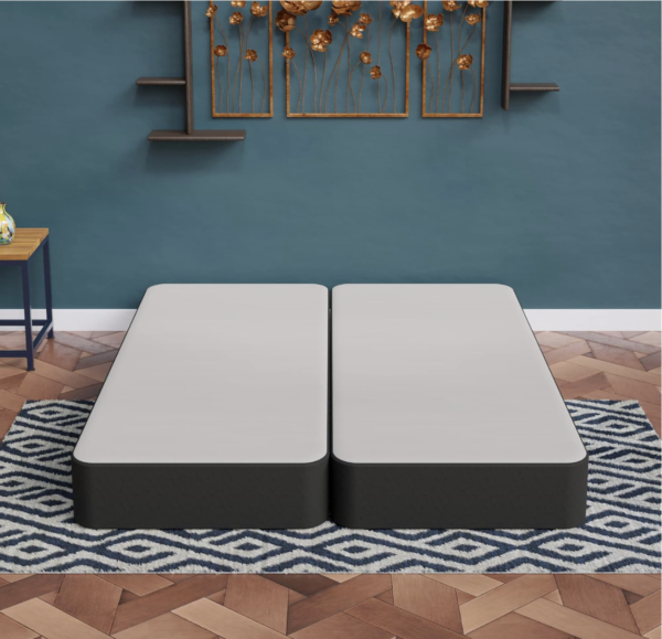 Platform Split Box Spring Queen 8-Inch Sturdy Split Box Spring for Mattress SupportNatural Wood ...